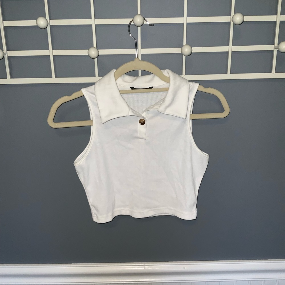 Collared Crop Tank